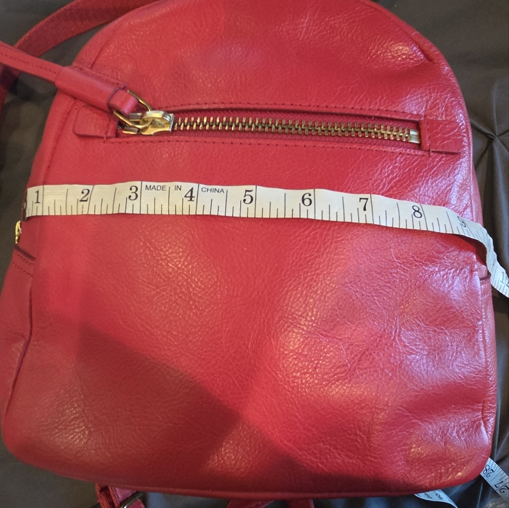 Fossil Red Leather Backpack, Small - Picture 2 of 6